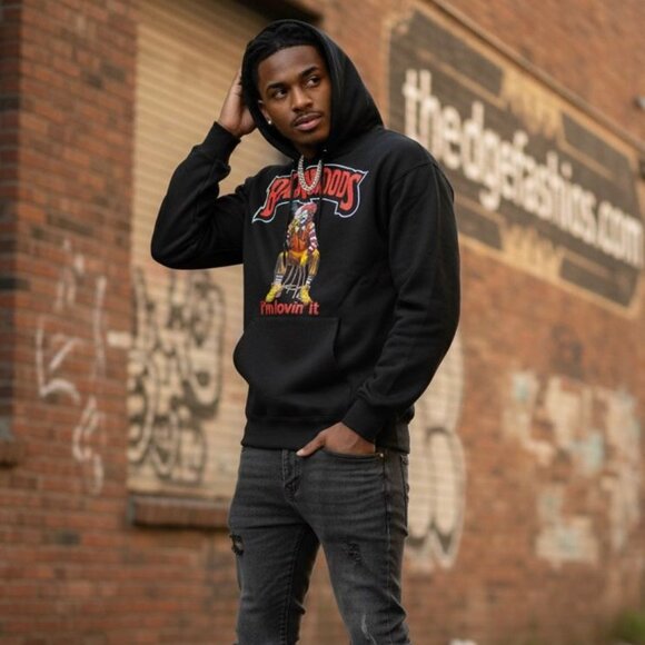MEN Hoodie Sweatshirt- Backwoods- Black - Picture 1 of 8